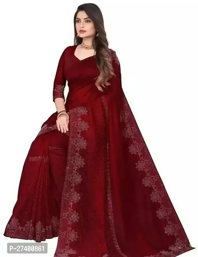 Elegant Maroon Georgette Saree With Blouse Piece For Women