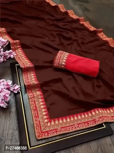 Elegant Maroon Art Silk Saree With Blouse Piece For Women-thumb0