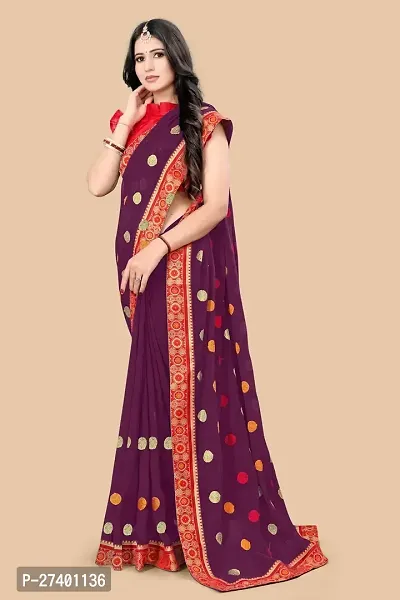 Elegant Magenta Georgette Saree With Blouse Piece For Women