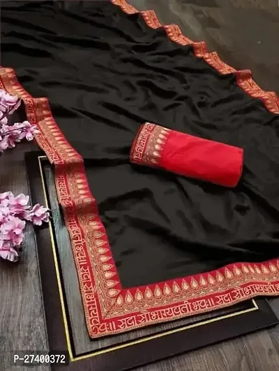 Elegant Black Art Silk Saree With Blouse Piece For Women-thumb0