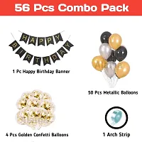 Alaina Happy Birthday Balloons Decoration Kit 56 Pcs - Happy Birthday Banner, Confetti Balloons, Metallic Balloons, Arch Strip.-thumb1