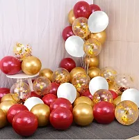 Alaina Red Golden Birthday Decoration Items 80 Pcs Combo - Happy Birthday Foil Balloons, Chrome Balloons, Confetti Balloons, Metallic Balloons, Arch for Birthday Celebration-thumb2