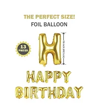 Alaina Happy Birthday Decoration Items Combo Set for Boys Girls Kids 36 Pcs Kit - Happy Birthday Foil Balloons Golden, Silver Fringe Curtains, Golden Confetti Balloons, Golden Silver Black Metallic Balloons-thumb1