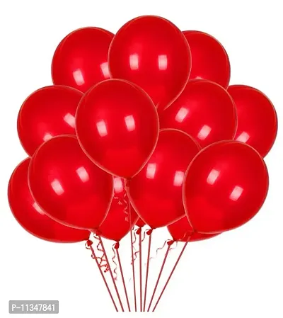 Alaina Metallic Balloons for Birthday Decoration, Baby Shower, Marriage Anniversary Party Decoration - (Pack of 50 Red)-thumb0