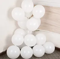 Alaina Metallic Balloons for Birthday Decoration, Baby Shower, Marriage Anniversary Party Decoration - (Pack of 100 White)-thumb1