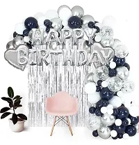 Alaina Happy Birthday Balloons Decoration Kit 35 Pcs Set for Boys Girls Kids - Happy Birthday Foil Balloons, Fringe Curtains, Foil Hearts, Confetti Balloons, Metallic Balloons-thumb4