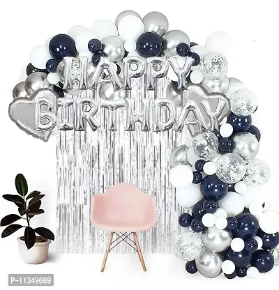 Alaina Happy Birthday Balloons Decoration Kit 35 Pcs Set for Boys Girls Kids - Happy Birthday Foil Balloons, Fringe Curtains, Foil Hearts, Confetti Balloons, Metallic Balloons-thumb5