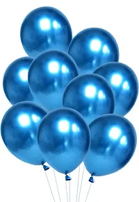 Alaina Metallic Balloons for Birthday Decoration, Baby Shower, Marriage Anniversary Party Decoration - (Pack of 100 Blue)-thumb1