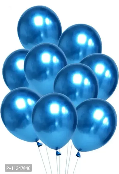 Alaina Metallic Balloons for Birthday Decoration, Baby Shower, Marriage Anniversary Party Decoration - (Pack of 100 Blue)-thumb2