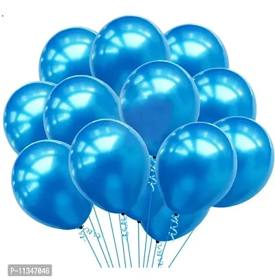 Alaina Metallic Balloons for Birthday Decoration, Baby Shower, Marriage Anniversary Party Decoration - (Pack of 100 Blue)