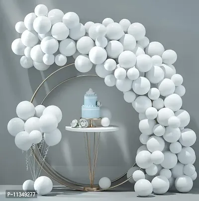 Alaina Pastel Balloons for Birthday Decoration, Baby Shower, Marriage Anniversary Party Decoration - (Pack of 50 White)
