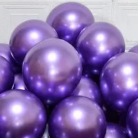 Alaina Chrome Balloons for Birthday Decoration, Baby Shower, Marriage Anniversary Party Decoration - (Pack of 30, Purple)-thumb1