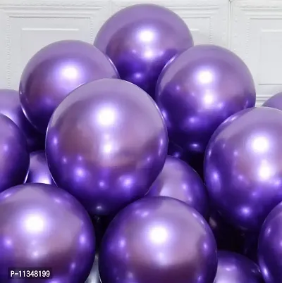 Alaina Chrome Balloons for Birthday Decoration, Baby Shower, Marriage Anniversary Party Decoration - (Pack of 30, Purple)-thumb2