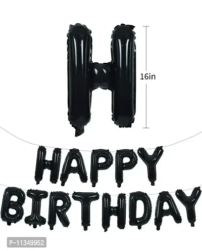 Alaina Happy Birthday Balloons Decoration Kit 67 Pcs - Happy Birthday Foil Balloon, Golden Confetti Balloons, Golden Chrome Balloons, Black White Metallic Balloons, Glue Dots Strip, Arch Strip.-thumb2