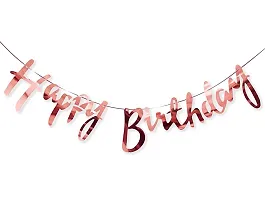 Alaina Happy Birthday Decoration Items 52 Pcs Combo Pack - Happy Birthday Cursive Banner, Metallic Balloons, Pastel Balloons,-thumb1