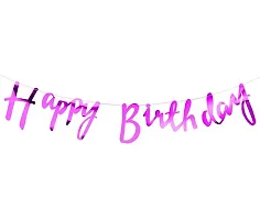 Alaina Pink Purple Birthday Decoration Items 57 Pcs Combo - Happy Birthday Cursive Banner, Confetti Balloons, Chrome Balloons, Pastel Balloons, Balloons Arch Strip & Glue Dots Strip for Birthday Celebration | Birthday Balloons for Decoration-thumb1