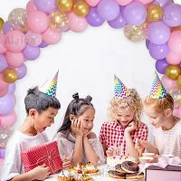 Alaina Happy Birthday Balloons Decoration Kit 70 Pcs - Happy Birthday Banner, Pastel Balloons, Golden Chrome Balloons, Golden Confetti Balloons, Arch Strip, Glue Dots Strip.-thumb4