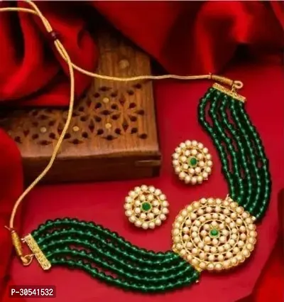 Stylish Green Alloy Jewellery Set For Women-thumb0