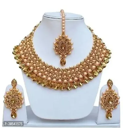 Stylish Golden Alloy Jewellery Set For Women-thumb0