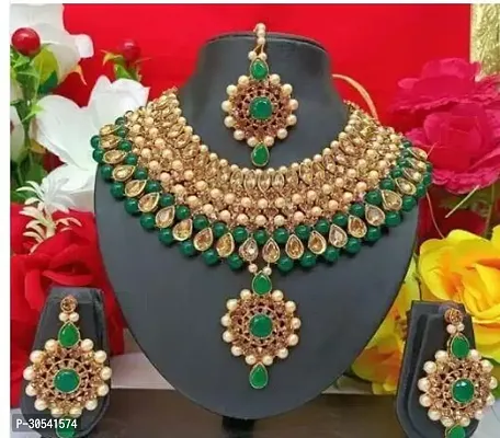 Stylish Golden Alloy Jewellery Set For Women-thumb0