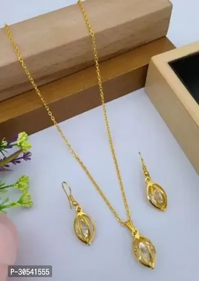 Stylish Golden Alloy Jewellery Set For Women-thumb0