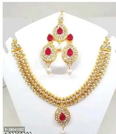 Stylish Golden Alloy Jewellery Set For Women-thumb0