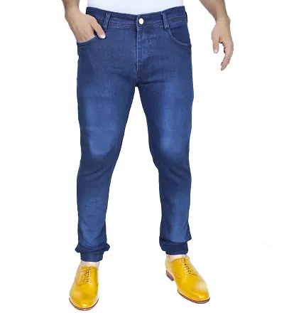 Grrvo Men Solid Stretchable Regular Fit Jeans