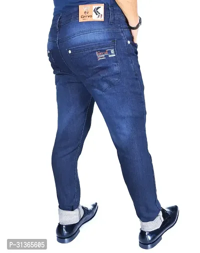 Grrvo  Men Super Skinny Stretchable Blue Jeans-thumb4