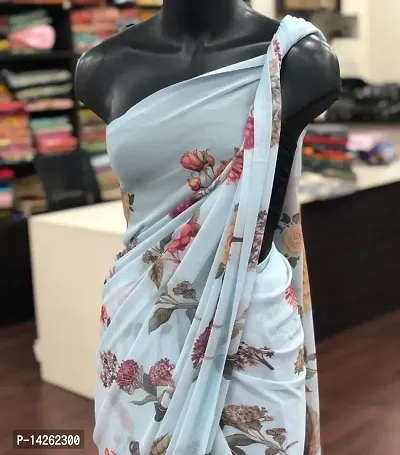 Fancy Georgette Saree with Blouse Piece for Women