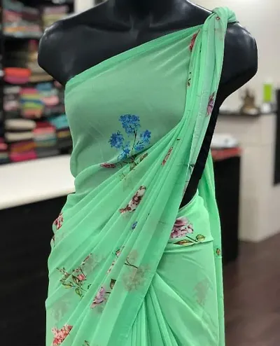 Alluring Georgette Saree with Blouse piece 