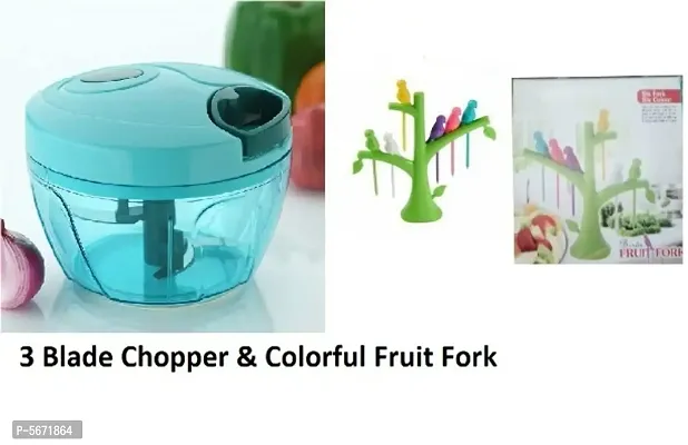 Vegetable Quick Chopper With Bird Fruit Fork-thumb0