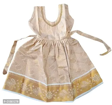 Kids Kerala cotton gold jaquard frock