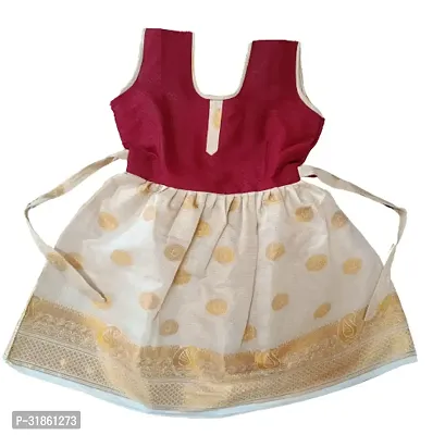 Kids Kerala tissue cotton butta jaquard frock