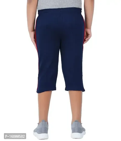 THIRTEEN ELEVEN Boys Solid Cotton ThreeFourth Regular Shorts with 2 Zip Pockets (KM-Boys-3/4th-201_Navy Blue_3 Years - 4 Years)-thumb2