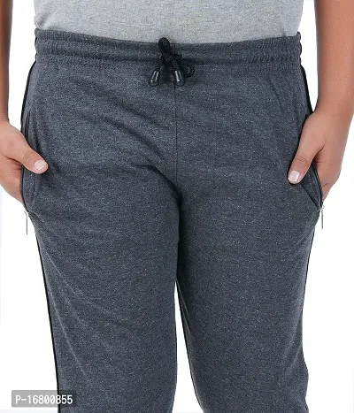 THIRTEEN ELEVEN Boys Solid Cotton ThreeFourth Regular Shorts with 2 Zip Pockets (KM-Boys-3/4th-201_Grey_13 Years - 14 Years)-thumb4