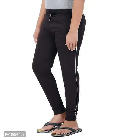 Thirteen Eleven Boys Regular Fit Solid Cotton Track Pants with 2 Zip Pockets (KM-Boys-Track-201-RIB-Brown_7 Years - 8 Years)