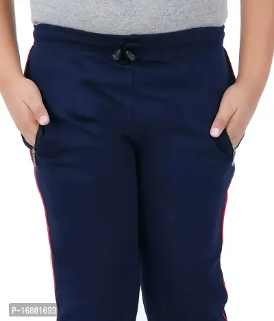 Thirteen Eleven Boys Regular Fit Solid Cotton Track Pants with 2 Zip Pockets (KM-Boys-Track-201-RIB-Navy Blue_5 Years - 6 Years)-thumb4