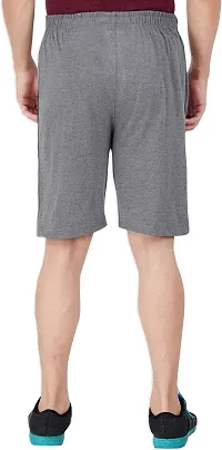 THIRTEEN ELEVEN Men's Solid Regular Cotton Bermuda Shorts with 2 Zip Pockets (KM-Mens-shts-101-C2_Grey Navy_S)-thumb1