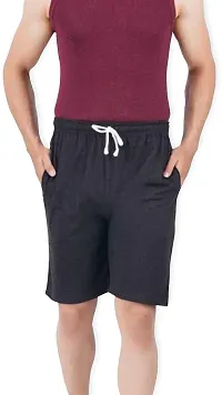 THIRTEEN ELEVEN Men's Solid Regular Cotton Bermuda Shorts with 2 Zip Pockets (KM-Mens-shts-101_Black_XL)-thumb2