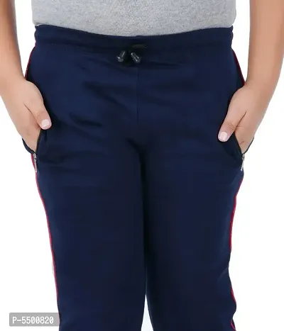Trendy Fabulous cotton regular\sports
ight wear Dark Blue Rib Trackpants/Joggers for Boys-thumb2