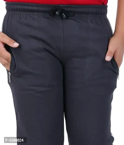 Trendy Fabulous cotton regular\sports
ight wear Dark Grey Rib Trackpants/Joggers for Boys-thumb2