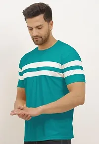 Men Striped Round Neck Cotton Blend T-Shirt-thumb1