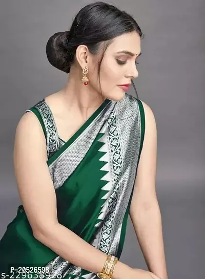 Stylish Silk Blend Zari Saree With Blouse Piece For Women-thumb3