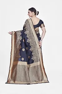 Stylish Art Silk Zari Work Saree With Blouse Piece For Women-thumb1