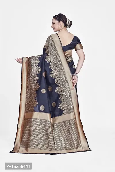 Stylish Art Silk Zari Work Saree With Blouse Piece For Women-thumb2