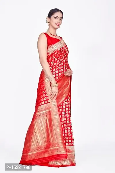 Stylish Art Silk Jacquard Saree With Blouse Piece For Women-thumb4