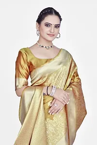 Stylish Art Silk Zari Work Saree With Blouse Piece For Women-thumb2