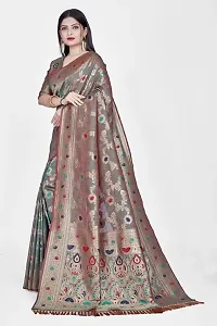 Stylish Art Silk Zari Work Saree With Blouse Piece For Women-thumb3