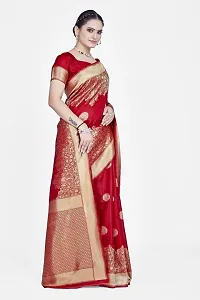 Stylish Art Silk Zari Work Saree With Blouse Piece For Women-thumb2