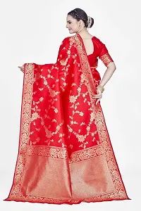 Stylish Art Silk Zari Work Saree With Blouse Piece For Women-thumb1